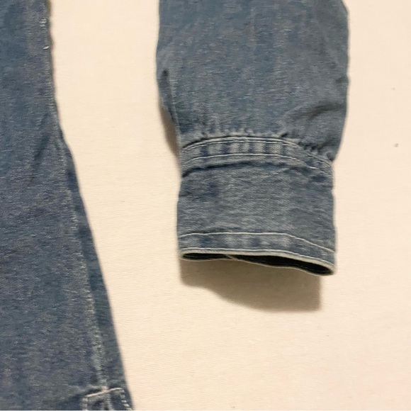 Cabin Creek Long Sleeve Button Up Denim Jeans Shirt Womens Size L Petites - Picture 13 of 16